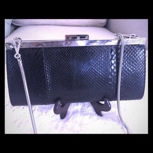 Gucci snakeskin black evening bag